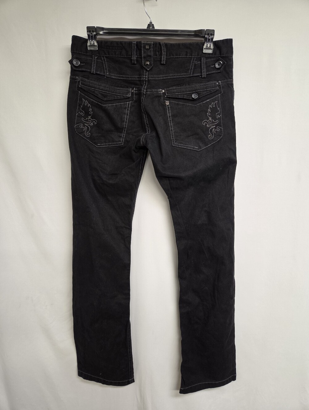 rnt23 Jeans Cargo Denim Men's W36 L33 Large Straight Leg Dark Gray Cotton Grunge